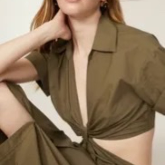 ALC Rent the Runway Georgia green shirtdress sz 2 $450 - Picture 4 of 13